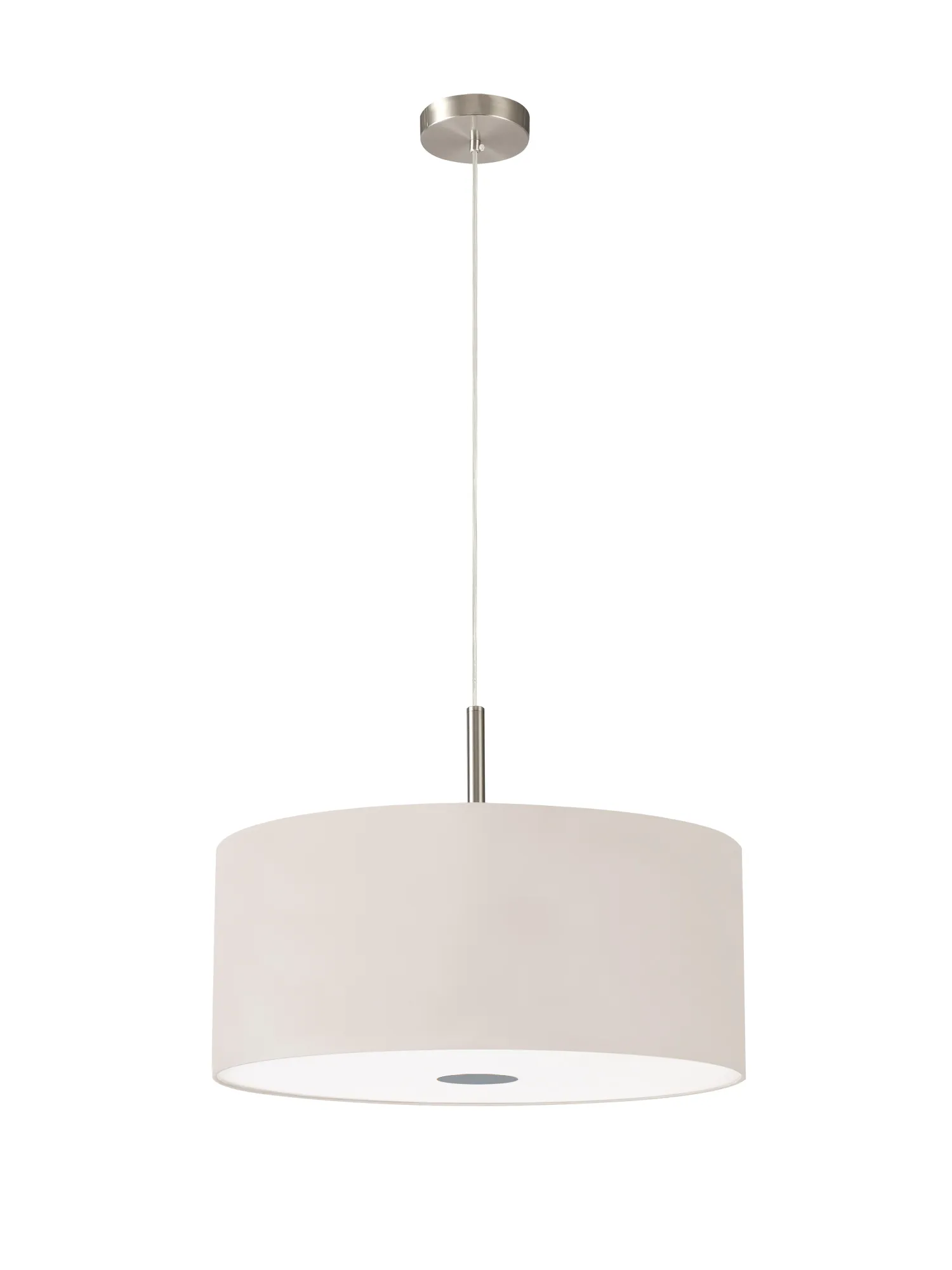 Baymont 50cm 3 Light Pendant Satin Nickel, Nude Beige/Moonlight, Frosted Diffuser DK0448  Deco Baymont SN NU